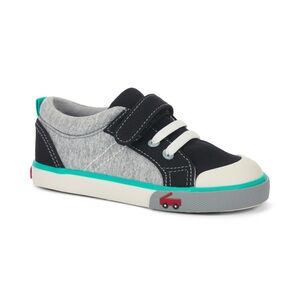 See Kai Run Tanner Sneaker in Gray/Black Size 13 Little Kid